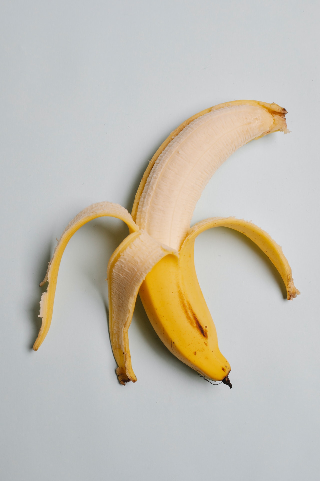 A peeled yellow banana