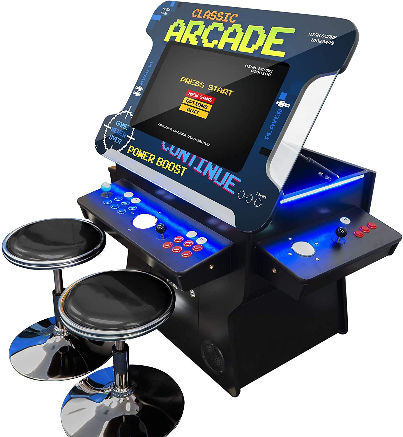 Side of Creative Arcades Full-Size Commercial Grade Cocktail Arcade Machine
