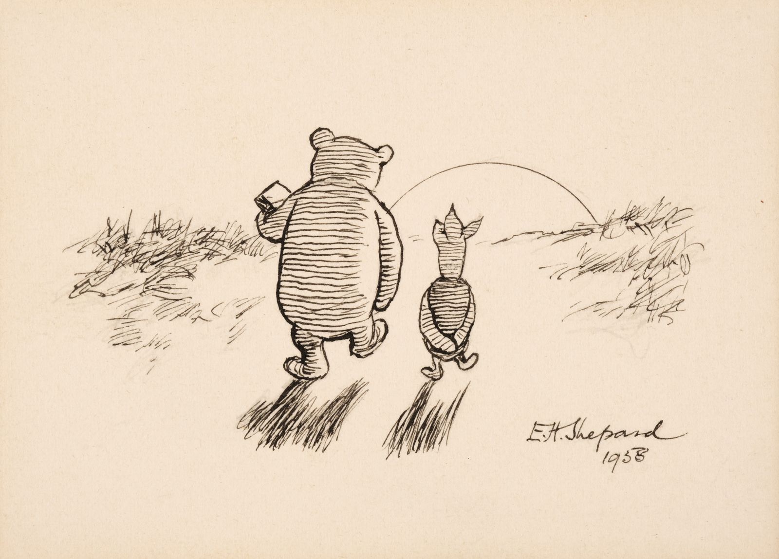 Pooh and piglet drawing