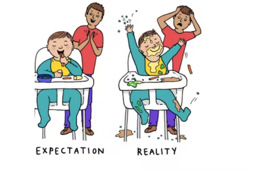 Expectation vs. reality mealtime parents struggle with kids meme