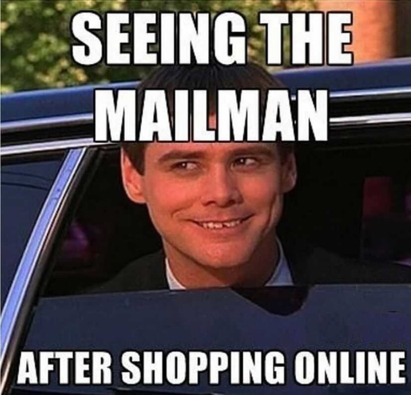 Person-seeing-mailman-after-shopping-online