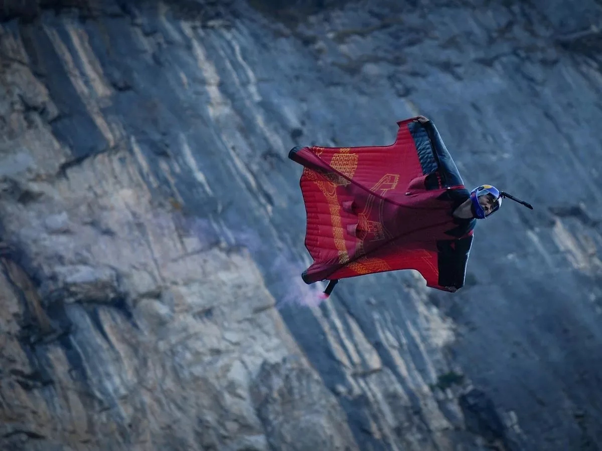 A man in wingsuit