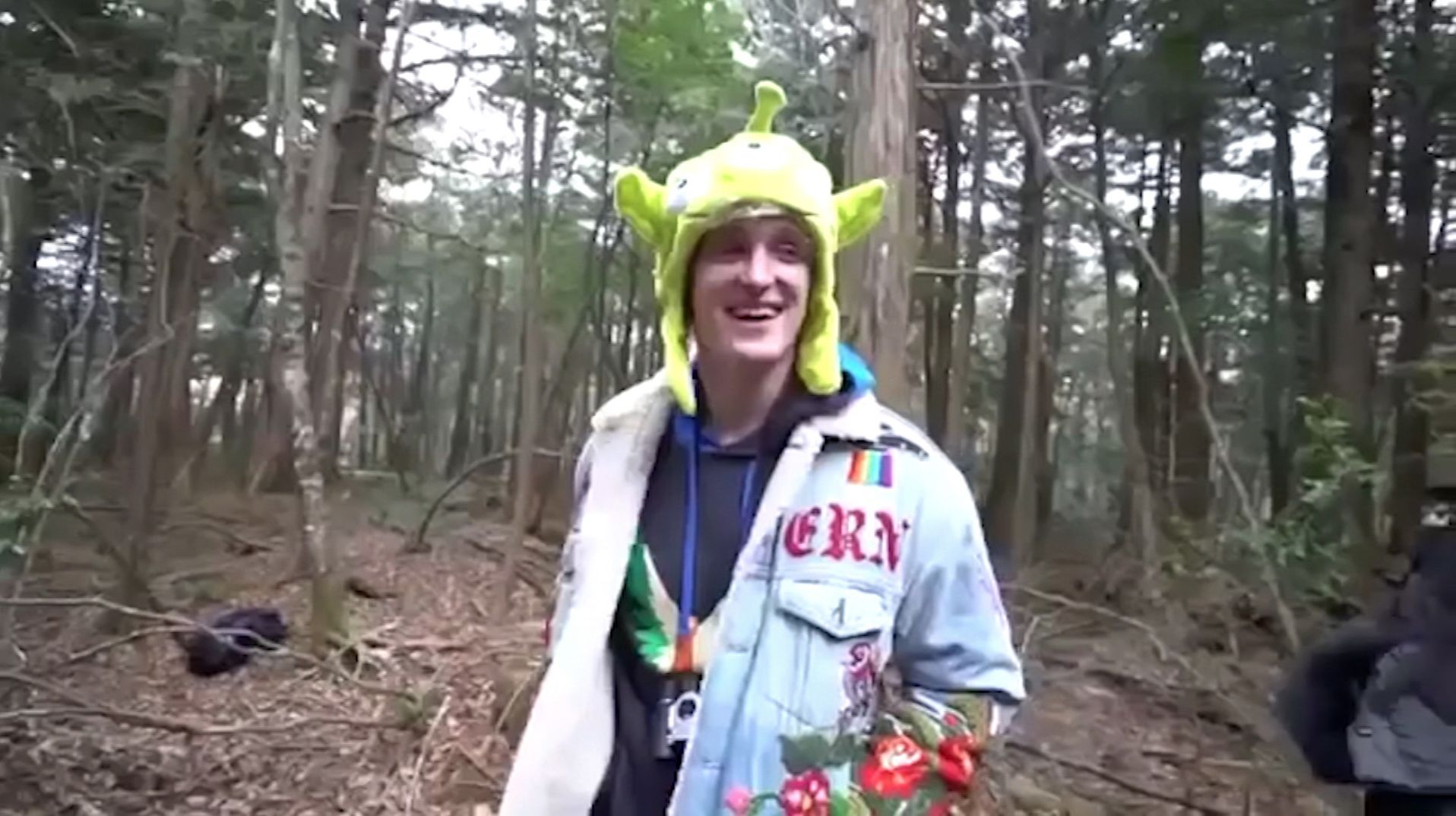 Screenshot from Logan Paul’s Suicide Forest video