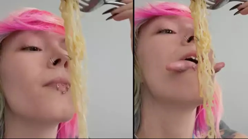 Tiktoker With Split Tongue Leaves The Internet Baffled With How She Eats Food