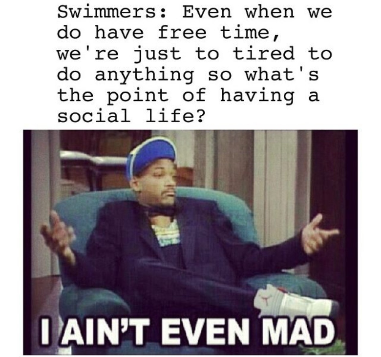 Swimmers social life meme