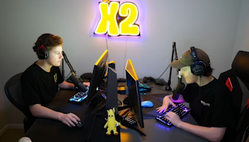 X2Twins in their gaming studio