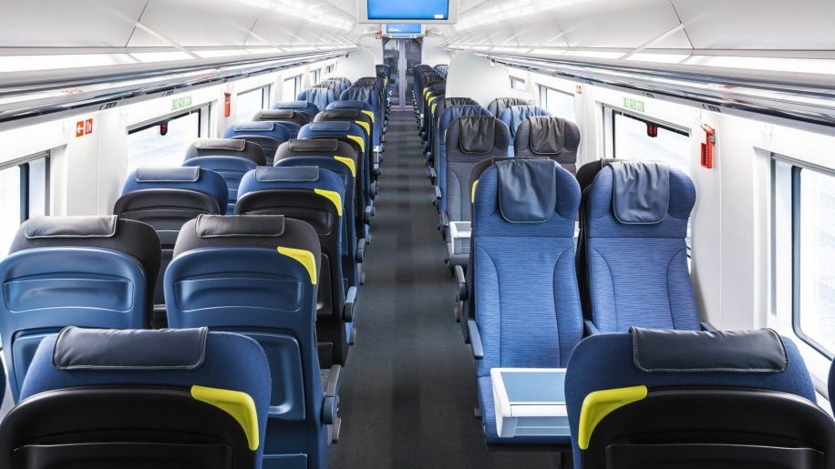 Train seats on Eurostar320 London-Paris Standard Class