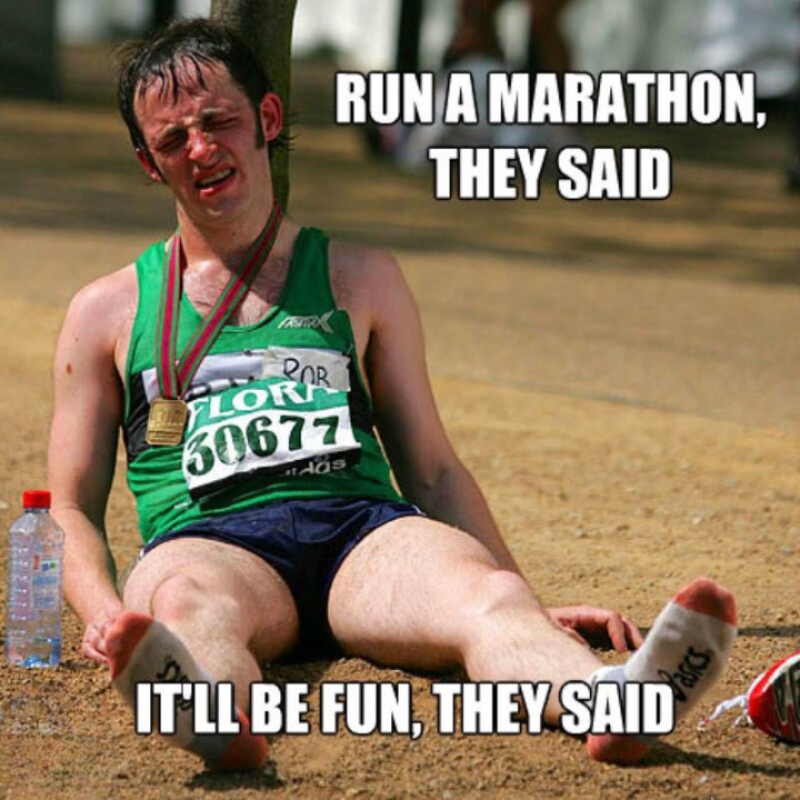 Athlete Struggle as a Marathon runner meme