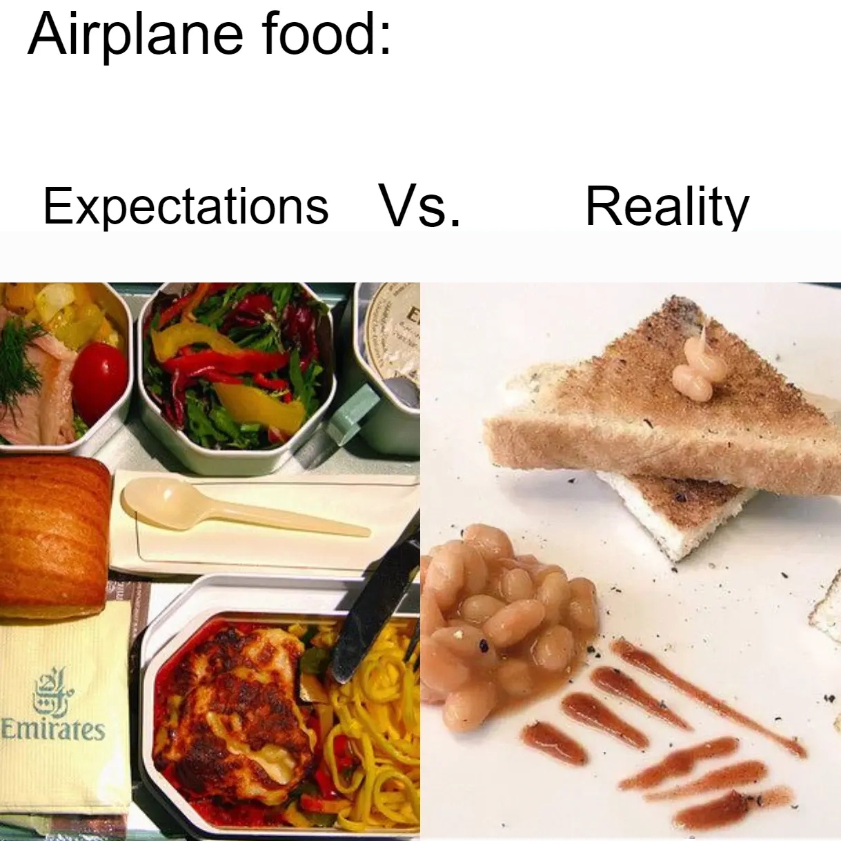 Airport Food expectation vs. reality meme