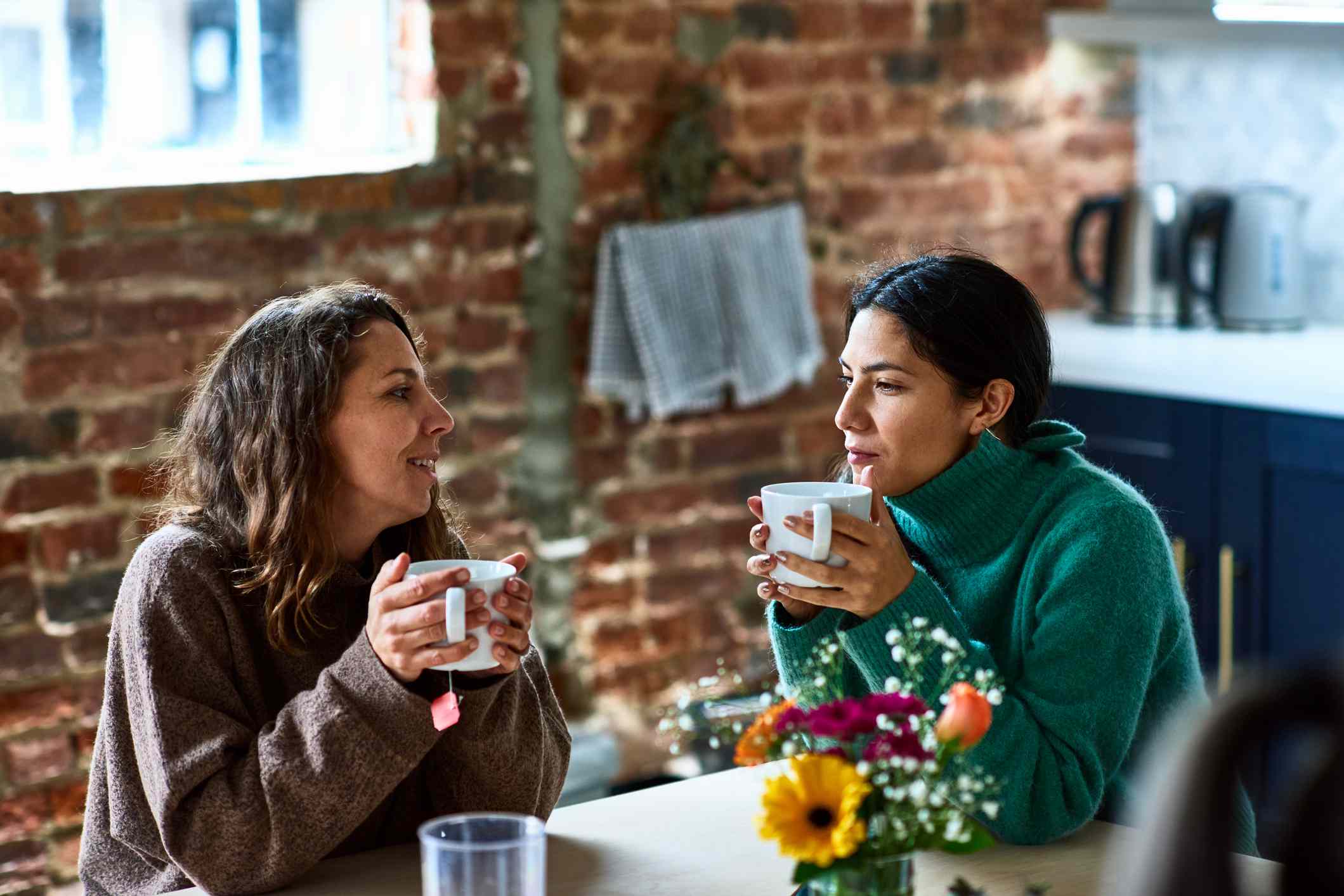 Two women talking