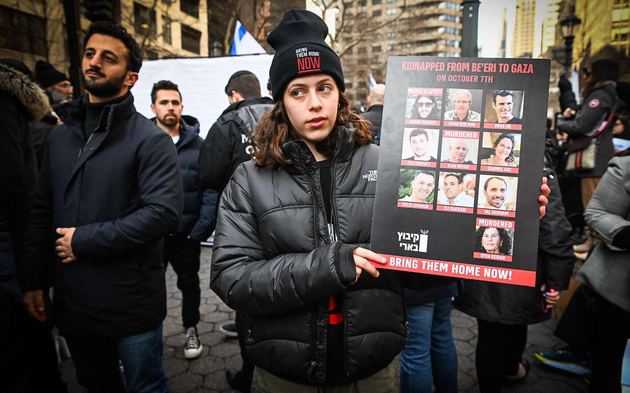 Freed hostage Hila Rotem Shoshani attends a rally calling for the release of Israeli hostages held by Hamas terrorists in the Gaza Strip, outside of United Nations headquarters in New York City