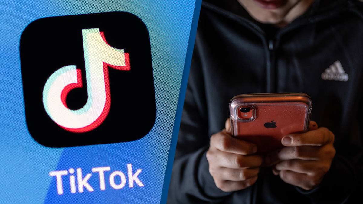 Tiktok logo, A man using phone
