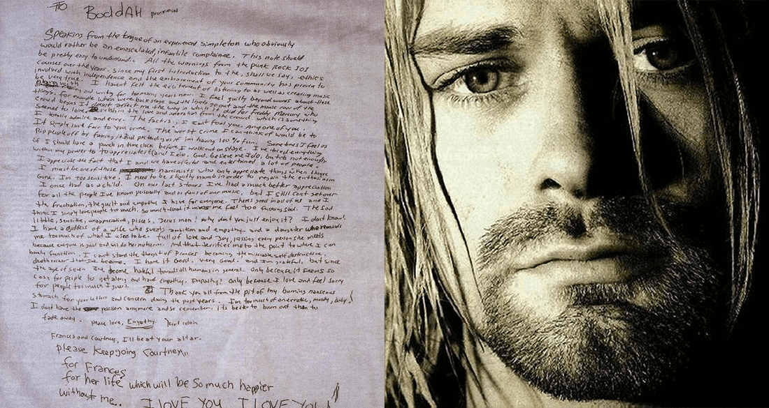 Kurt Cobain and his suicide note