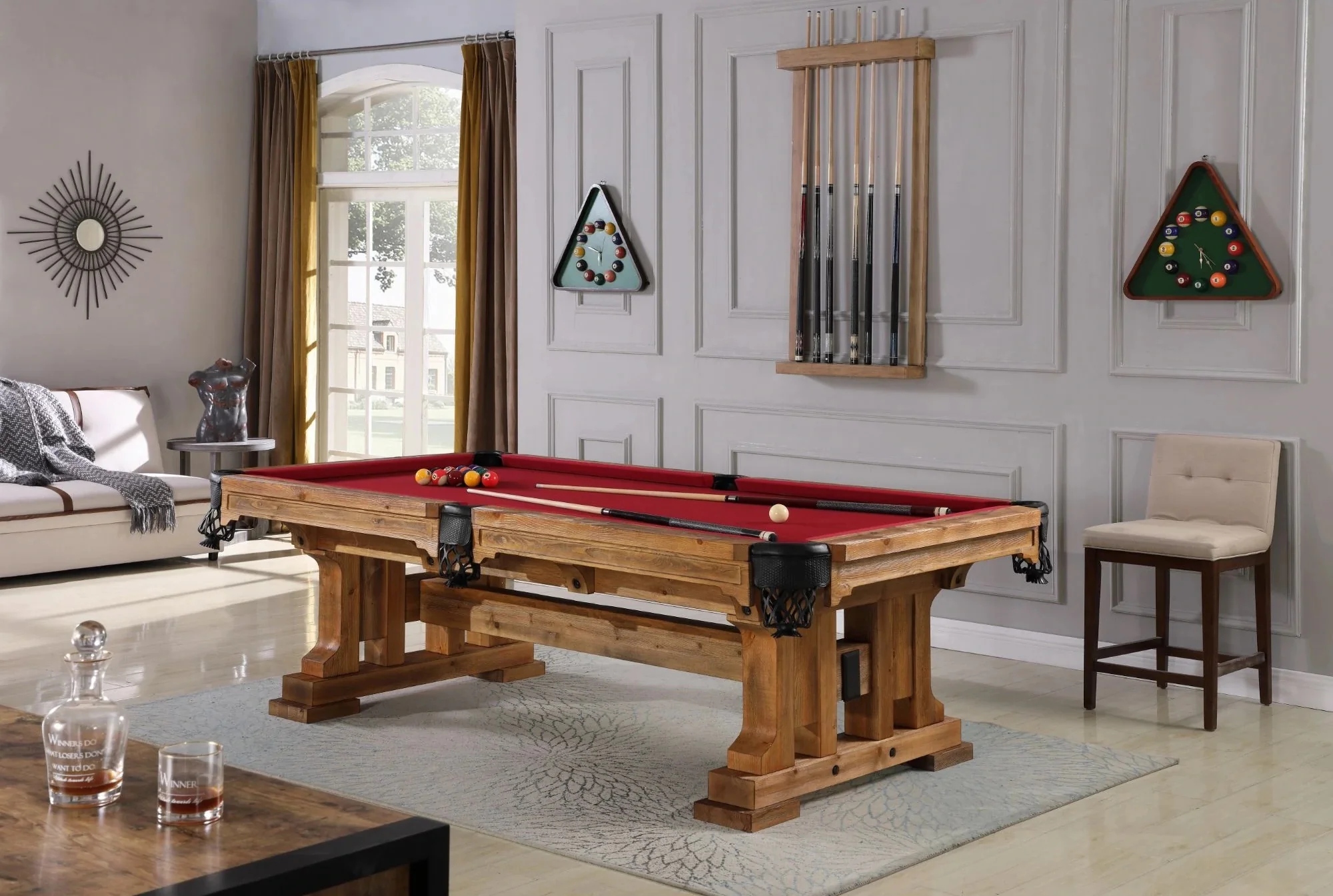 Playcraft Colorado Slate Pool Table With Optional Dining Top in a room