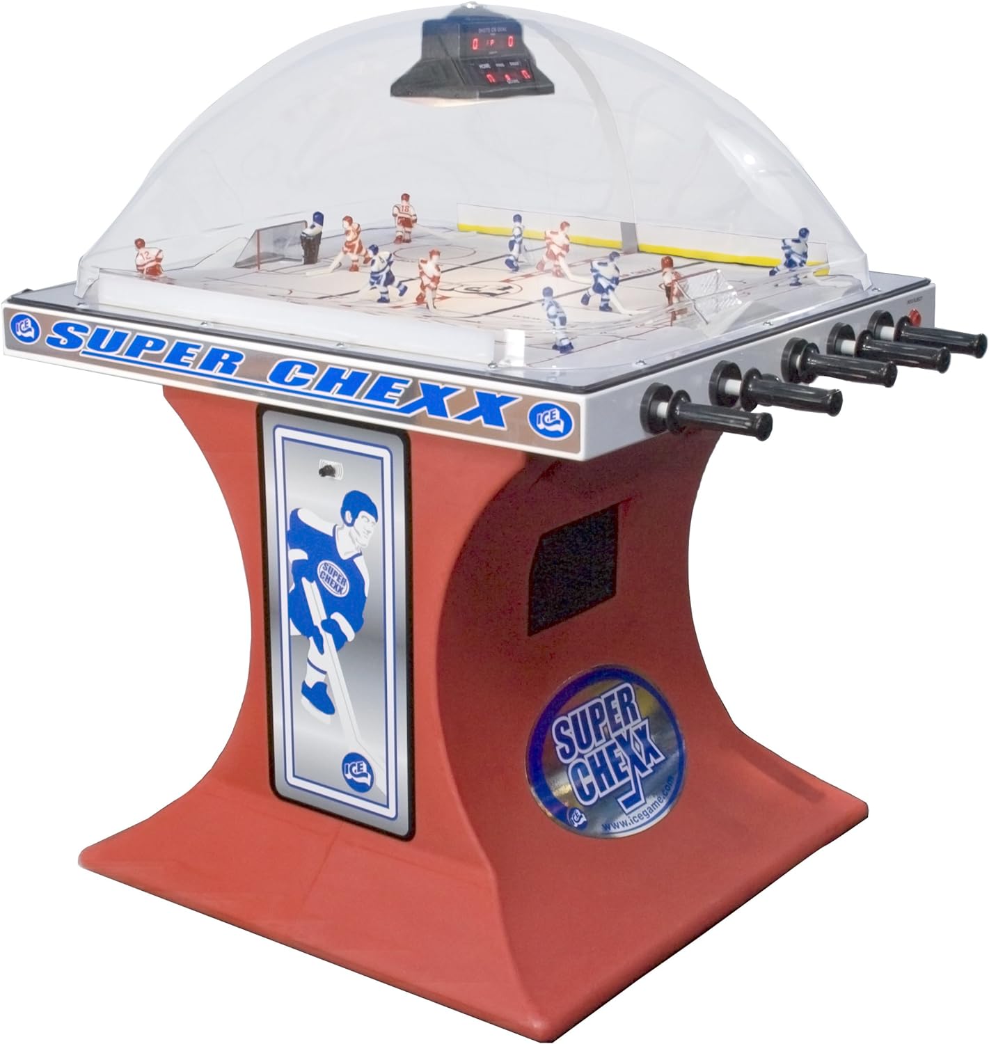 Red base Super Chexx ICE Non-Coin Deluxe Home Bubble Hockey Table